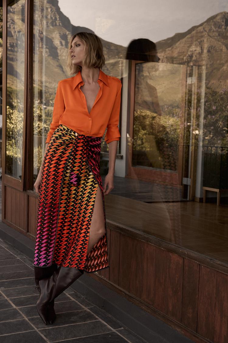 JUPE AVEC N UD IMPRIMEE Multicolore ZARA Canada